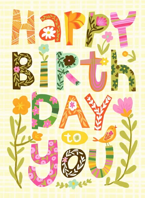 Pink Birthday Wishes, Happy Birthday Design Art, Happy Birthday Cute Images, Happy Birthday Illustration Art, Stephanie Bauer, Birthday Wishes Cute, Happy Bday Message, Happy Birthday Stephanie, Birthday Notes