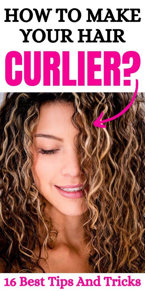 16 Confirmed Ideas for Curlier Hair- #curlier #Hair #Proven #tips Check more at https://howcandothis.com/hairstyleideas/16-confirmed-ideas-for-curlier-hair/ How To Make Your Natural Curls Come Out, Enhance Curls Naturally, Curly Hair How To Style, How To Curl Naturally Curly Hair, How To Make Hair Curlier, How To Make Curly Hair Curlier, How To Curl Wavy Hair Tutorials, How To Make Curly Hair Look Good, How To Style Curly Hair Naturally