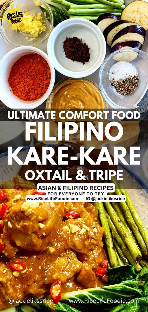 kare-kare-recipe-oxtail-tripe-with-peanut-sauce Oxtail Kare Kare Recipe, Beef Kare Kare Recipe Filipino Food, Kate Kare Recipe, Karekare Recipe Filipino Food, Filipino Cuisine Dishes, Kare Kare Recipe Philippines, Filipino Kare Kare, Kare Kare Recipe, Pilipino Food Recipe