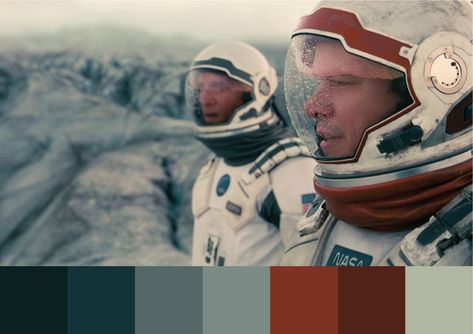 Movie Color Palette – Interstellar – blue color palette – red color palette – cold color palette – ice color palette – moody color palette Interstellar Color Palette, Robot Color Palette, Ice Color Palette, Color Palette Moody, Cold Color Palette, Moody Color Palette, Style Tips And Tricks, Color In Film, Robotic Mower