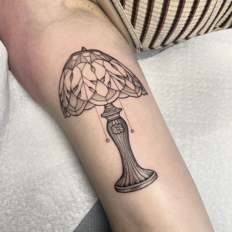 Beautiful custom stained glass lamp tattoo for Marissa, tysm! I’d love to do more like this, submit a form on my website to request an appointment 🌷 . . . . . . #tiffanylamp #lamptattoo #stainedglasslamp #hamptonroadstattoo #757tattoo #757tattoos #vatattooartist #757tattooartist #virginiatattooartist #norfolkvatattoo #norfolktattoo #virginiatattooshop #vabeachtattoo #virginiabeachtattoo #757tattooshops Black And Grey Stained Glass Tattoo, Stained Glass Tattoos For Women, Stained Glass Lamp Tattoo, Stained Glass Tattoo Black And White, Tiffany Lamp Tattoo, Stained Glass Window Tattoo, Virginia Tattoo, Stained Glass Tattoo, Lamp Tattoo