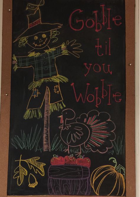 November Blackboard Ideas, Scarecrow Chalkboard Art, November Chalkboard Art Calendar, Thanksgiving Chalkboard Ideas, Thanksgiving Chalkboard Art, Blackboard Ideas, Specials Board, Thanksgiving Chalkboard, Chalkboard Walls