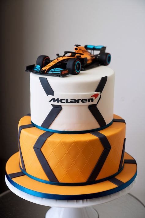 Sleek and Stylish McLaren Formula 1 Cakes for the Ultimate Fan Mclaren Birthday Cake, Formula 1 Birthday Cake, F1 Cake Ideas, F1 Birthday Cake, Formula 1 Cake, F1 Party, Cake Ideas For Men, Car Cakes For Men, Car Cakes For Boys