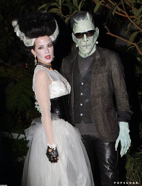 Pin for Later: 55+ Celebrity Couples Halloween Costumes Len Wiseman and Kate Beckinsale as Frankenstein and His Bride Bride Of Frankenstein Halloween Costume, Frankenstein Halloween Costumes, Celebrity Couple Costumes, Bride Of Frankenstein Halloween, Bride Of Frankenstein Costume, Halloween Costumes Pictures, Halloween Bride Costumes, Frankenstein Costume, Fashion Costume Halloween