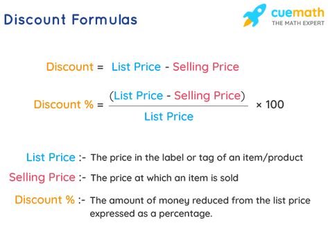 Discounts - Definition, Formula, Rate | Discount Calculation Percentage Formula, Study Flashcards, Tag Print, How To Attract Customers, Interesting Articles, An Article, In High School, How To Find, Google Search