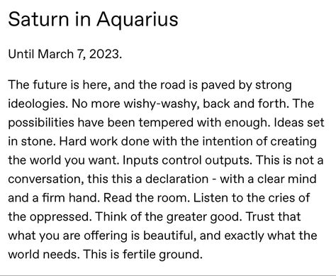 Aquarius Saturn, Astro Chart, Saturn In Aquarius, Saturn Sign, Saturn Return, Astrology Aesthetic, Spirituality Quotes, Word Of Wisdom, Learn Astrology