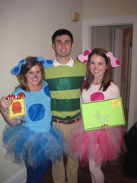 Blake and I next year! Haha! He already looks like Steve! Blues Clues And Magenta Costumes, Magenta Blues Clues Costume, Magenta Halloween Costume, Blues Clues And Steve Costume, Blue And Magenta Costume, Blue Clues Costume, Diy Blues Clues Costume, Blue And Steve Couple Costume, Blues Clues Couples Costume