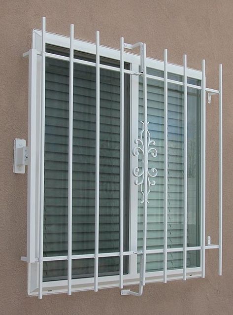 Secure Windows Ideas, Iron Bars On Windows, Window Bars Design, Window Security Ideas, Window Security Bars Modern, Safety Grill Design Window Bars, Grills Design Window, Window Protection Ideas, Security Windows Ideas