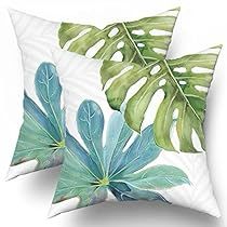 Summer Throw Pillows, Leaf Pillow, Tropical Pillows, Botanical Pillow, Bed Cushion, Modern Pillow Covers, Home Decor For Living Room, Summer Pillows, Leaves Pillow