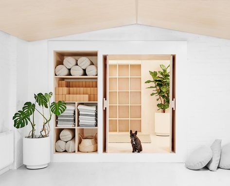 Small Yoga Studio Design Interiors, Yoga Studio Organization, White Yoga Studio, Yoga Storage Ideas, How To Open A Yoga Studio, Yoga Studio Equipment Storage, Yoga Prop Storage Studio, Yoga Studio Entrance Design, Pilates Retreat