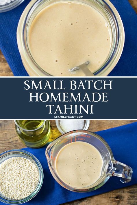 Tahini Sauce Recipe Homemade, Tahini Recipe Homemade, Best Tahini Recipe, Homemade Tahini Sauce, Tahini Paste Recipe, Homemade Tahini Recipe, Diy Tahini, Make Tahini, Home Made Tahini Recipe