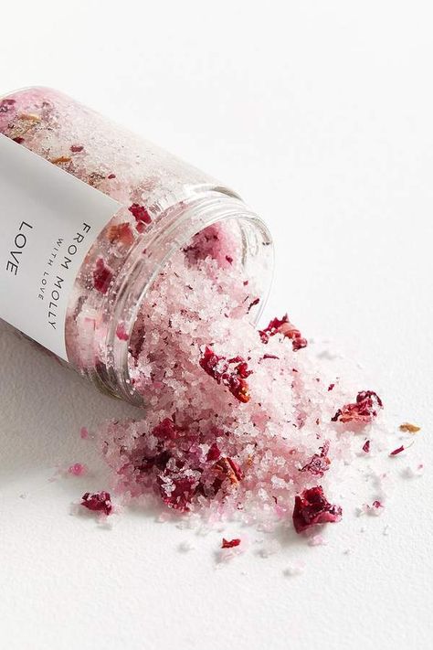 Pink Bath Salts, Bath Salts Photography Ideas, Bath Salt Photography Ideas, Bath Salts Photography, Bath Salt Product Photography, Bath Salt Photography, Bath Product Photography, Bath Products Aesthetic, Soap Photography