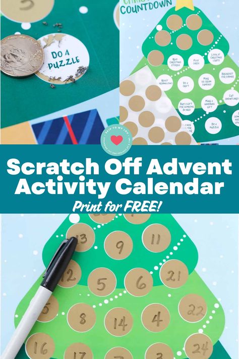 Looking for a fun and interactive way to count down to the holiday season? Create your own DIY advent calendar for kids with this easy scratch-off advent calendar! This unique advent activity calendar will keep your little ones engaged each day leading up to Christmas. Get ready for daily surprises and loads of festive fun with this creative project. Start a new family tradition this holiday season by making your very own DIY scratch-off advent calendar today! Diy Advent Calendar Activities, Diy Advent Calendar For Kids, Reverse Advent Calendar, Christmas Day Countdown, Diy Christmas Countdown, Advent Calendar Christian, Advent Calendar For Kids, Countdown Activities, Nativity Advent Calendar