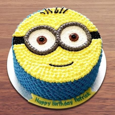 Heart Shape Cakes, Minion Cake Design, Simple Cake Decoration, Panda Birthday Cake, 2023 Birthday, Midnight Cake, Minion Cakes, Cake Designs For Kids, Minion Birthday Cake