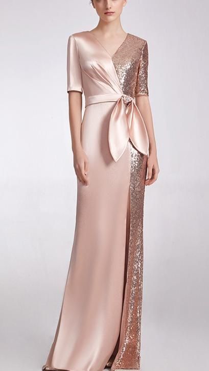 Sparkly Formal Dress, Company Photo, Rose Gold Sequin Dress, Champagne Evening Dress, Evening Dress Fashion, Women's Evening Dresses, Sparkly Dress, Satin Gown, Maxi Dress Evening