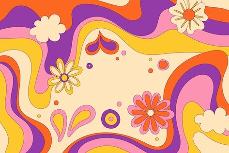 Google Slide Ideas, 1970s Room, 60s Wallpaper, Rainbow Art, Vector Hand, Backgrounds Free, Retro Prints, Power Point, John Lennon