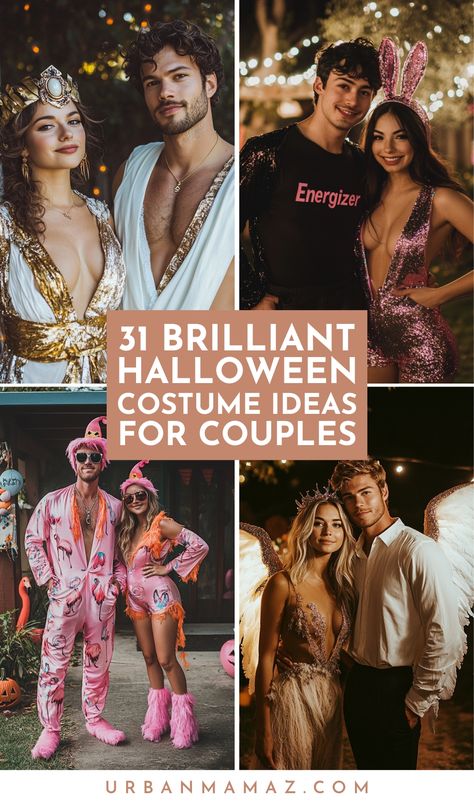 Looking for brilliant Halloween costume ideas for couples? Check out this ultimate list of 31 creative couples Halloween costumes. Crazy Couple Halloween Costumes, Couples 2024 Halloween Costume, Jack Black Halloween Costume, Wicked Couples Costume, Unique Couple Costumes 2024, Kelly And Zack Costume, Halloween 2024 Couple Costumes, Cowboys And Angels Halloween Costume, Adam And Eve Costume Couple