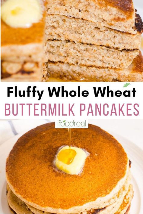 Discover how to make a batch of fluffier-than-ever Healthy Pancakes with whole wheat (or spelt) flour, no refined sugar and no buttermilk. The easiest homemade pancakes with simple wholesome ingredients. Whole Wheat Flour Pancakes, Small Batch Pancake Recipe, Wheat Flour Pancakes, Wheat Pancake Recipe, Easy Homemade Pancakes, Healthy Pancake, Whole Wheat Pancakes, Healthy Pancakes, Healthy Pancake Recipes