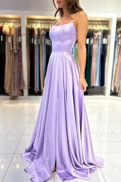 Lilac Bridesmaid, Prom Dress Sleeveless, Lilac Bridesmaid Dresses, Bold Dresses, A Line Prom Dress, Prom Dresses With Pockets, Spaghetti Strap Prom Dress, Prom 2024, Prom Dress Ideas