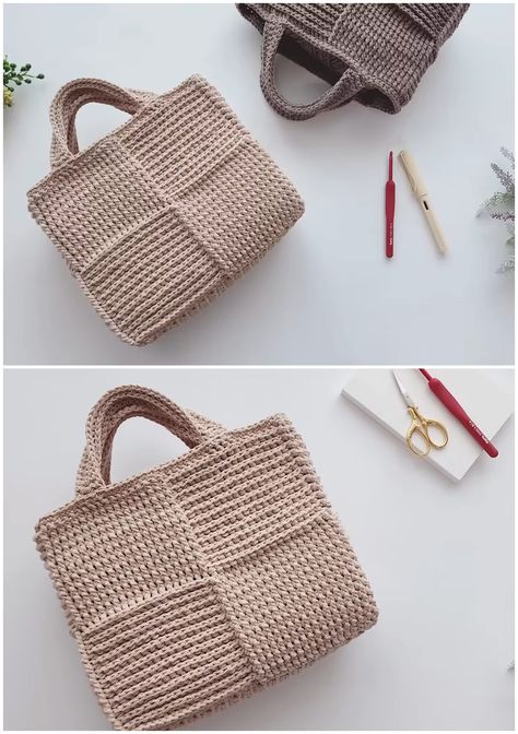 Crochet A Tote Handbag Cream Handwoven Crochet Tote Bag, Eco-friendly Crochet Bag With Handles For Everyday, Lightweight Eco-friendly Crochet Tote Bag, Eco-friendly Beige Crochet Bag With Top Handle, Eco-friendly Crochet Yarn Tote Bag, Crazy Crochet, Essential Accessories, Wedding List, All Free Crochet