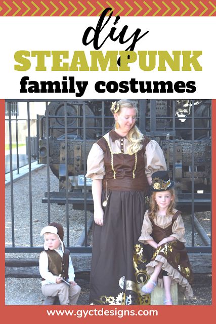 Sew Simple Home: DIY Steampunk Costumes for the Family Easy Steampunk Costume Diy, Steampunk Costume Diy, Diy Steampunk Costume, Steampunk Fashion Diy, Simple Home Diy, Steampunk Diy Costume, Diy Steampunk, Steampunk Costumes, Handmade Halloween Costumes