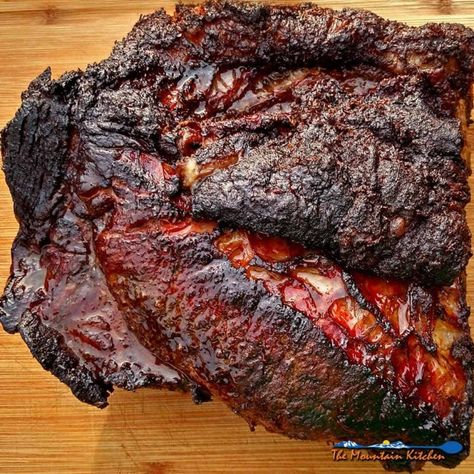 How To Smoke Beef Brisket On A Charcoal Grill - The Mountain Kitchen Brisket Recipes Smoked, How To Cook Brisket, Mountain Kitchen, Brisket Recipe, Beef Brisket Recipes, Bbq Brisket, Smoked Beef Brisket, Brisket Recipes, Smoked Beef