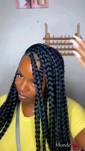 Knotless Loose Box Braids, Bold Knotless Braids, Loose Knotless Box Braids, Knotless Box Braids Jumbo Long, Loose Braids Natural Hair, Two Big Braids Hairstyle, Loose Box Braids For Black Women, Styling Jumbo Twists, Styling Braids Knotless Hairstyles