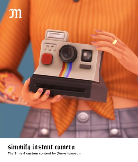 Sims 4 Functional Instant Polaroid Picture Camera Mod made by myshunosun on Patreon Myhunosun Sims 4, Polaroid Sims 4 Cc, Sims 4 Polaroid Mod, Camera Cc Sims 4, Sims 4 Picture Mod, Camera Sims 4 Cc, Sims 4 Polaroid Camera, Sims 4 Functional Camera, Sims 4 Cc Polaroid Pictures