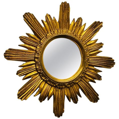 1stdibs Sunburst Mirror - Sunburst Starburst Wood Stucco France Circa 1960S French Hollywood Regency Composition, Giltwood Sun Mirror, Starburst Mirror, Trumeau Mirror, Antique Mirror Wall, Italian Baroque, Vintage Mirror Wall, Hollywood Regency Style, Bohemian Interior, Sunburst Mirror