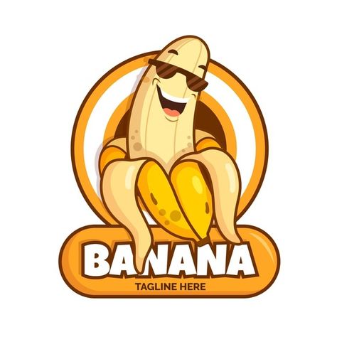 Cool banana character logo template | Free Vector #Freepik #freevector #logo #business #line #tag Logo Kuliner, Logo Banana, Banana Character, Banana Logo, Food Mascot, Choco Banana, Decent Wallpapers, Fruit Logo, Banana Man