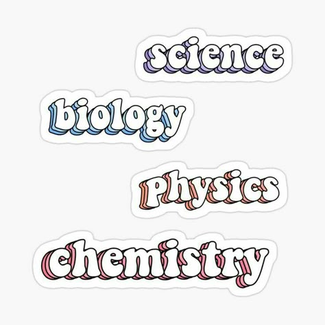 Goodnotes Stickers Science, Science Aesthetic Sticker, Biology Stickers Aesthetic, 2024 Sticker Design, Science Font Design, Physics Stickers Printable, Biology Stickers Printable, Science Lettering Design, Science Stickers Aesthetic