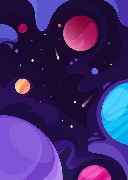 Space Exploration Illustration, Outer Space Wallpaper, Planet Vector, Outer Space Theme, Space Space, Notebook Cover Design, Space Illustration, Download Poster, Space Poster