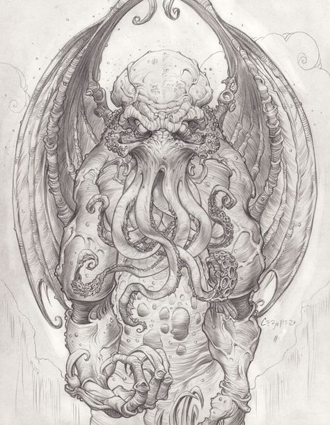 Cthulhu - God Of Cosmic Horror Cthulhu Tattoo, Cthulhu Fhtagn, Lovecraft Art, Cthulhu Art, Lovecraft Cthulhu, Lovecraftian Horror, Cthulhu Mythos, Cosmic Horror, 다크 판타지