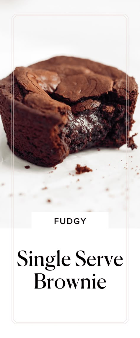 Single Serve Fudgy Brownie - Broma Bakery Brownie For One, Single Serve Dessert Recipes, Single Serve Brownie, Single Serve Cookie, Broma Bakery, Small Batch Baking, Single Serve Desserts, Fudgy Brownie, Single Serving Recipes