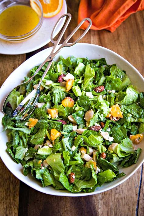 Chopped Chicken Salad with Fresh Peaches Salad With Peaches, Chopped Chicken Salad, Smoked Almonds, Gourmet Chicken, Chicken Chopped Salad, Almond Chicken, Citrus Vinaigrette, Peach Salad, Romaine Lettuce Salad