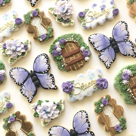 Fairy Garden Cookies, Easter Cupcakes Easy, Fairytale Baby Shower, Enchanted Forest Baby Shower, Garden Cookies, Fairy Baby Showers, Butterfly Cookies, Fairy Garden Birthday Party, Fairy Tea Parties