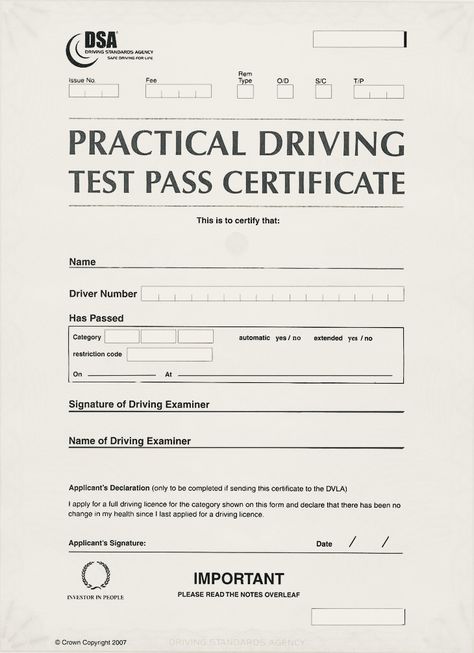 Driving Test Pass Certificate, Driving Certificate, Tooth Fairy Certificate, Certificate Of Completion Template, Theory Test, Awards Certificates Template, Printable Certificates, Safe Driving, Gift Certificate Template