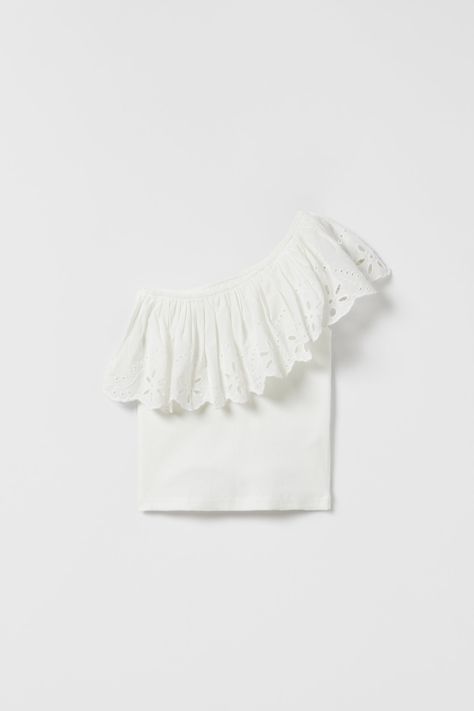 Zara Ruffle Top, Mini Closet, Swiss Embroidery, T Shirts For Girls, Embroidered Bodysuit, Ruffle T Shirt, Zara Australia, Mesh T Shirt, Bodysuit Top