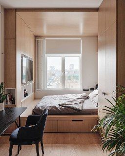 Japandi Small Apartment, Tiny Bedroom Design, Design Ložnic, Contemporary Office Design, Japanese Home Design, Condo Interior Design, Small Room Design Bedroom, Small Apartment Interior, Condo Interior