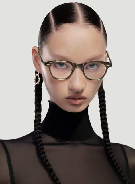 Rob KC1 | Gentle Monster Luxury Clear Cat Eye Sunglasses With Tinted Lenses, 100 Heads Board, Crane Rase Femme, Face Drawing Reference, Editorial Hair, Selfie Light, Braids With Beads, Face Reference, Crown Braid