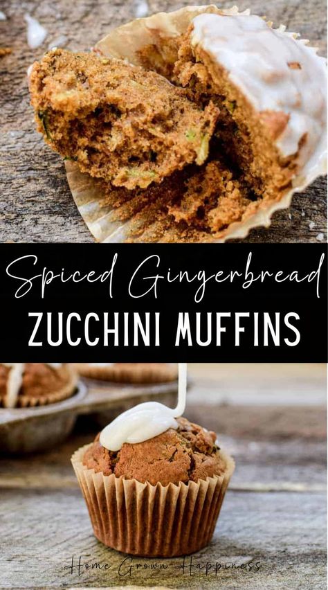 Lightly spiced with ginger, cinnamon, cloves, and molasses, these zucchini muffins are a great way to dip into your summer zucchini glut. I bring you this zucchini muffin recipe because, in the middle of summer, it’s the time of year when everyone is looking for ways to use up zucchini! Once they start producing in the garden, they don’t stop! These moist and spiced muffins are like spiced zucchini bread recipes but in muffin form making it a great addition to the lunchbox! Easy Zucchini Muffins, Summer Baking Recipes, Zucchini Muffin Recipe, Zucchini Bread Muffins, Zucchini Muffin, Ginger Muffins, Spiced Zucchini, Molasses Muffins, Gingerbread Muffins