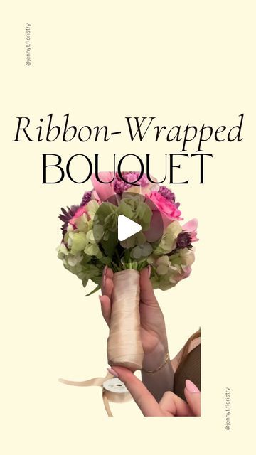 Jenny Thomasson | Contemporary Floral Art on Instagram: "HOW TO 💐 A Ribbon Wrapped Bouquet 
⠀⠀⠀⠀⠀⠀⠀⠀⠀
🫶🏻 Have I mentioned I love getting your requests?! This video was a response to a question left in the comments. 
 
🌷What else do you want to know, flower friends?! 
⠀⠀⠀⠀⠀⠀⠀⠀⠀
Let’s bloom together 🌻
⠀⠀⠀⠀⠀⠀⠀⠀⠀
#bouquet #bouquetofflowers #floraldesign #floraldesignclass #floraldesignworkshop #weddingflorist #bouquet #bouquetofflowers #ribbon #floraltechniques #flowertechnique #floralmechanics #weddingbouquet" Bouquet Of Flowers For Prom, Flower Bouquets For Prom, Making Bouquet Of Flowers, Making Wedding Bouquets Diy, How To Bridal Bouquet, Diy Prom Bouquet How To Make, Handheld Bouquet For Prom, How To Wrap A Wedding Bouquet, Wrapped Bouquet Of Flowers