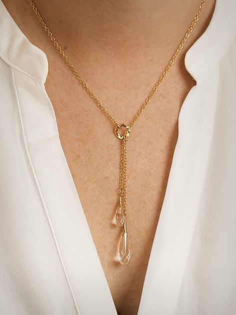 Lariat Necklace Diy, Holly Yashi, Long Drop Necklace, Gold Lariat Necklace, Minimal Necklace, Drop Pendant Necklace, Layered Jewelry, Deep Teal, Silver Gifts