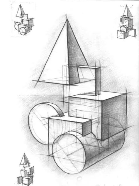 Good design with a lot of cuttings, slicing, overlaping, intersecting. Perspective Shapes, Drawing Ideas Inspiration, Geometric Shapes Drawing, 3d Geometric Shapes, Static Nails, Perspective Drawing Architecture, Perspective Drawing Lessons, Geometric Shapes Art, Geometric Sculpture