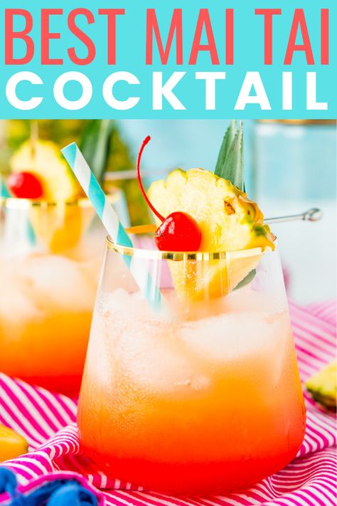 Drinks With Triple Sec, Maitai Cocktail, Alcohol Punch, Beach Eats, Mai Tai Recipe, Hawaiian Drinks, Rum Drinks Recipes, Pool Drinks, Mix Drinks