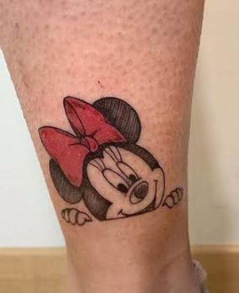 Character Tattoo Ideas, Minnie Tattoo, Tattoo 2022, Minnie Wallpaper, Indian Tattoo Design, Stencil Outline, Mouse Tattoos, Cartoon Character Tattoos, Indian Tattoo