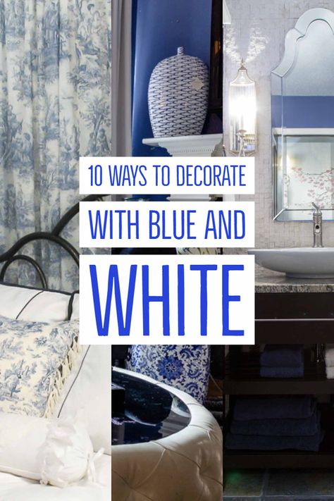 Blue and white decorating ideas Blue And White Decorating Ideas, White Decorating Ideas, Blue And White Dining Room, Beach Style Living Room, Blue And White Living Room, Blue Living Room Decor, Choosing Paint, Interior Decorating Tips, Blue White Decor