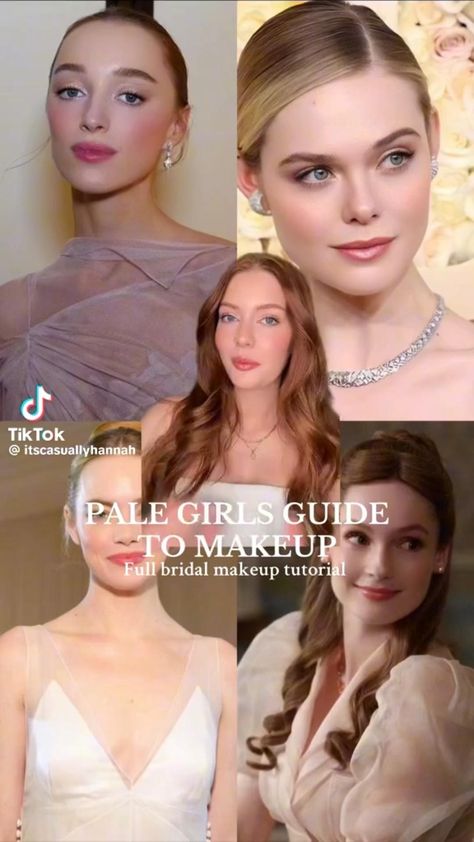 Bridal Makeup For Pale Skin, Pale Face Makeup, 90s Makeup Tutorial, Makeup For Pale Skin, Persona Cosmetics, Pale Girl Makeup, Hippie Makeup, Makeup Layout, Valentino Beauty