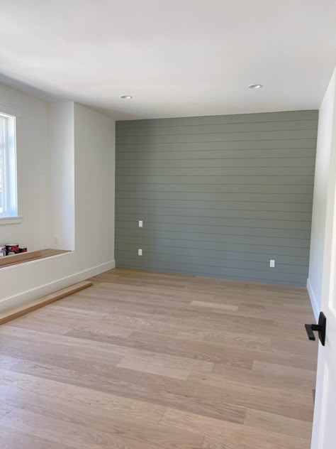 White Walls With Sage Green Accent Wall, Master Bedrooms Decor Green Accent Wall, Save Green Paint, Best White With Evergreen Fog, Green Master Accent Wall, White Wall With Green Accent, Light Sage Accent Wall Bedroom, Bedroom Accent Wall Colours, Best Interior Green Paint Colors