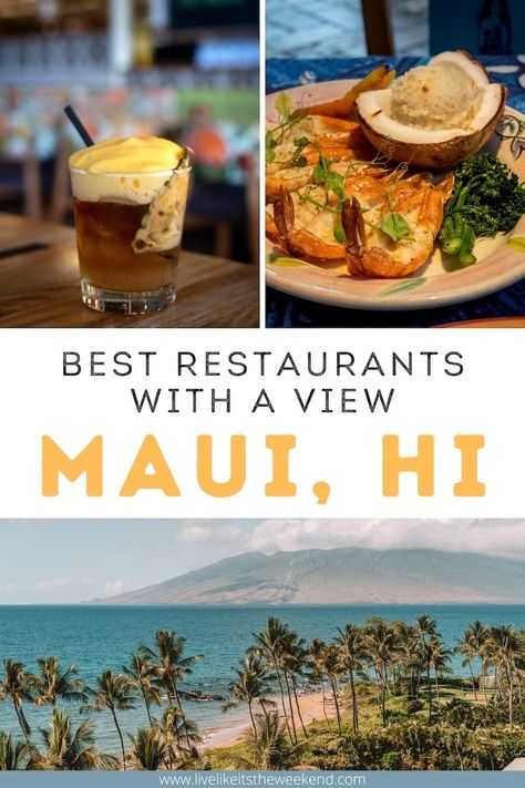 Looking for the best places to eat in Maui? These top Maui restaurants don't just serve amazing food - they also are the best Maui restaurants with a view. When you have a backdrop as stunning as Maui, why not take advantage of it? | where to eat in maui | best places to eat in maui hawaii | must eat places in maui Lahaina Maui Restaurants, Maui Places To Eat, Best Restaurants In Maui, Best Places To Eat In Maui, Road To Hana Maui Map, Wailea Maui Restaurants, Best Food In Maui, Maui Surfing, Maui Hawaii Aesthetic